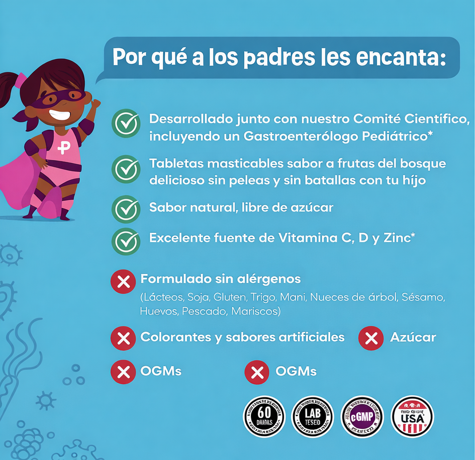 BIONIÑOS — Probiótico Masticable Infantil