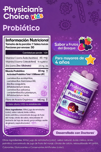 BIONIÑOS — Probiótico Masticable Infantil